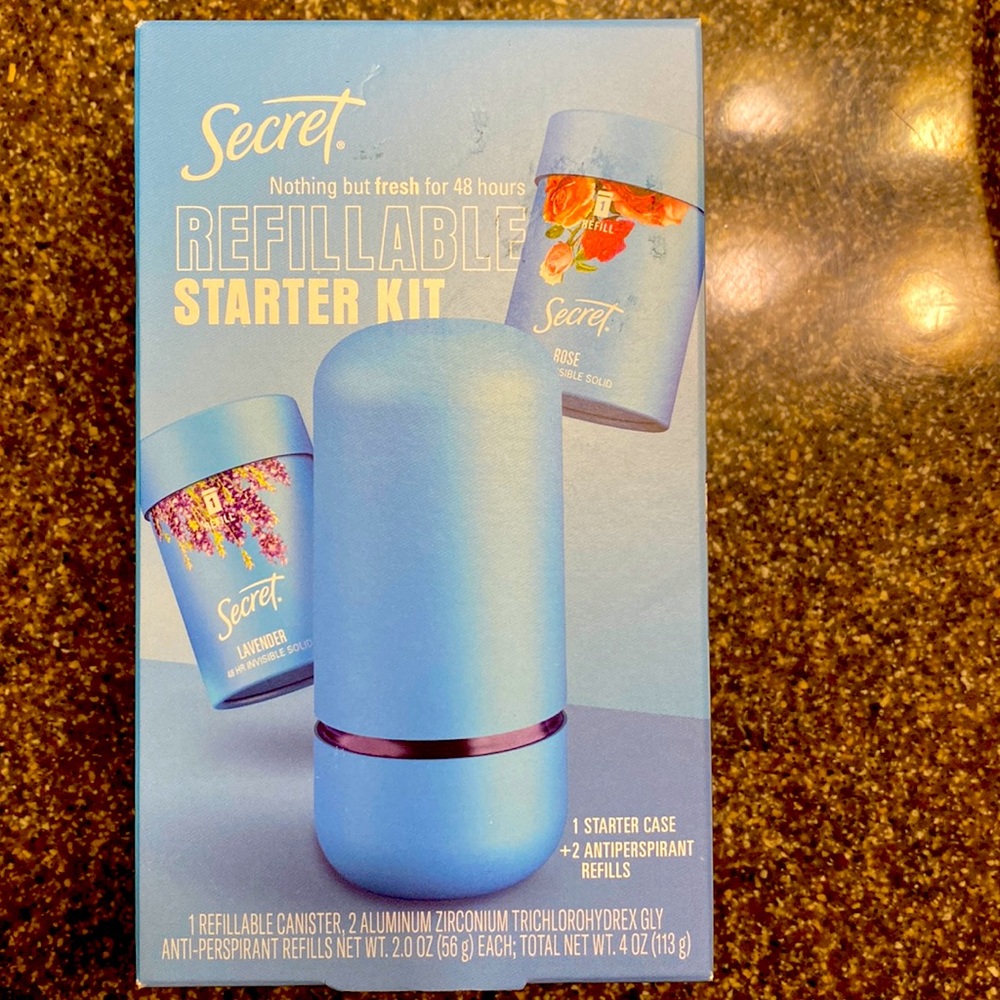 Secret  refillable starter kit 1 starter 2 antiperspirant  lavender scent